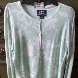 Twin Set Mint Green with White Floral Design (L)